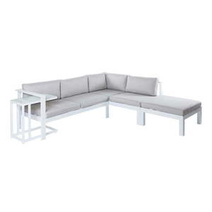 Bielo-sivá záhradná lounge súprava pre 5-6 - LDK Garden vyobraziť