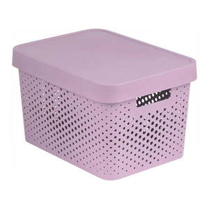 Ružový plastový úložný box s vekom 27x36x22 cm Infinity – Curver vyobraziť