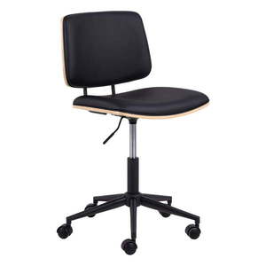 Čierna kancelárska stolička z imitácie kože Owen – Actona vyobraziť