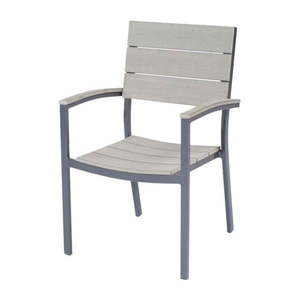 Sivá kovová/plastová záhradná stolička Olivia – Garden Pleasure vyobraziť