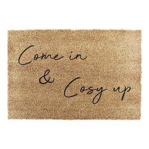 Čierna rohožka z prírodného kokosového vlákna Artsy Doormats Come In & Cosy Up, 40 x 60 cm vyobraziť