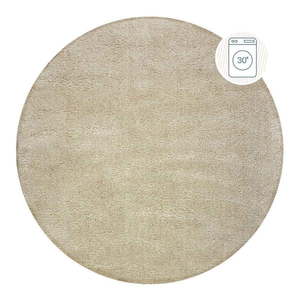 Béžový umývateľný okrúhly koberec z recyklovaných vlákien 180x180 cm Fluffy – Flair Rugs vyobraziť