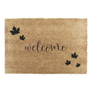 Čierna rohožka z prírodného kokosového vlákna Artsy Doormats Welcome Autumn, 40 x 60 cm vyobraziť