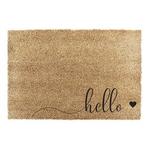 Čierna rohožka z prírodného kokosového vlákna Artsy Doormats Hello Scribble, 40 x 60 cm vyobraziť