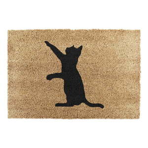 Rohožka z prírodného kokosového vlákna Artsy Doormats Cat, 40 x 60 cm vyobraziť