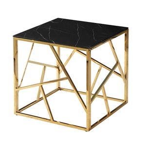 Sconto Prístavný stolík ISCODO 4 čierny mramor/zlatá vyobraziť