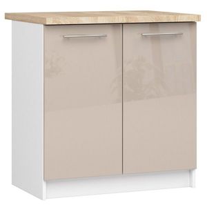 Kuchyňská skříňka Olivie S 80 cm 2D bílá/cappuccino lesk vyobraziť