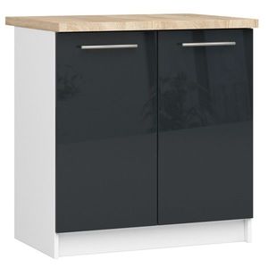 Kuchyňská skříňka Olivie S 80 cm 2D bílá/grafit lesk vyobraziť