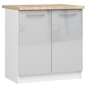 Kuchyňská skříňka Olivie S 80 cm 2D bílá/metalický lesk/dub sonoma vyobraziť