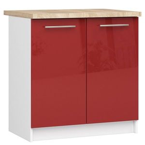 Kuchyňská skříňka Olivie S 80 cm 2D bílo-červená vyobraziť