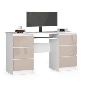Písací stôl A-11 135 cm biely/cappuccino vyobraziť