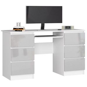 Písací stôl A-11 135 cm biely/sivý vyobraziť
