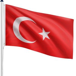 Vlajkový stožiar vrátane vlajky Turecko, 650 cm vyobraziť