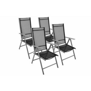 Garthen 7353 Záhradná súprava 4 skladacie stoličky - čierna vyobraziť