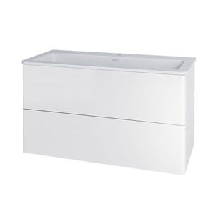 MEREO - Siena, kúpeľňová skrinka s umývadlom z liateho mramoru 101 cm, biela lesk CN412M1 vyobraziť