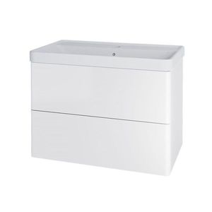 MEREO - Siena, kúpeľňová skrinka s keramickým umývadlom 81 cm, biela lesk CN411 vyobraziť