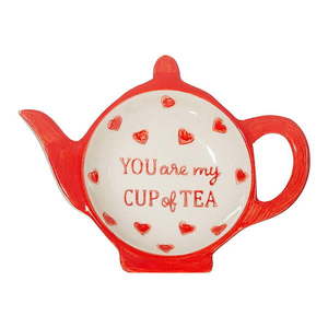 Červeno-biela keramická odkladacia miska na čajové vrecko You are My Cup of Tea – Sass & Belle vyobraziť