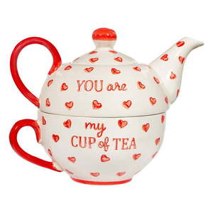 Červená/biela keramická čajová súprava You are My Cup of Tea – Sass & Belle vyobraziť