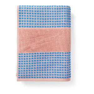 Modro-ružová froté osuška z Bio bavlny 70x140 cm Check – JUNA vyobraziť