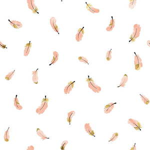 Detská tapeta 10 m x 50 cm Gold Feathers – Lilipinso vyobraziť