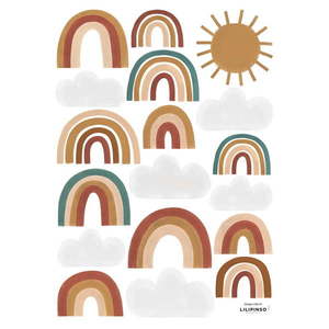 Hárok samolepiek 30x42 cm Cute Rainbows – Lilipinso vyobraziť