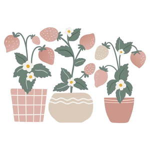 Súprava detských samolepiek 3 ks 50x34 cm Strawberries Plants – Lilipinso vyobraziť