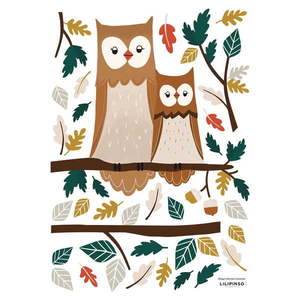 Hárok samolepiek 30x42 cm Owl Family – Lilipinso vyobraziť
