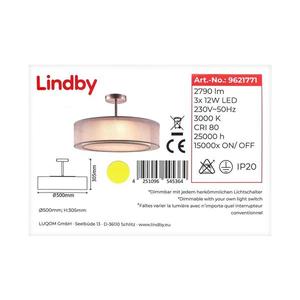 Lindby Lindby - LED Stmievateľný luster na tyči PIKKA 3xLED/12W/230V vyobraziť