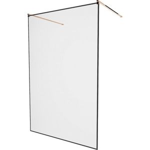 MEXEN/S - KIOTO samostatne stojaca sprchová zástena 110 x 200, transparent/čierna vzor 8 mm, ružové zlato 800-110-002-60-70 vyobraziť