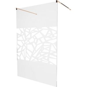 MEXEN/S - KIOTO samostatne stojaca sprchová zástena 120 x 200, transparent/biela vzor 8 mm, ružové zlato 800-120-002-60-85 vyobraziť