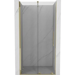 MEXEN/S - Velár posuvné sprchové dvere 100, transparent, zlatá 871-100-000-01-50 vyobraziť