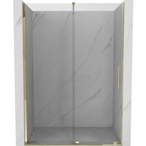 MEXEN/S - Velár posuvné sprchové dvere 130, transparent, zlatá 871-130-000-01-50 vyobraziť