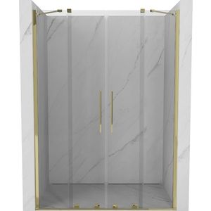 MEXEN/S - Velar Duo posuvné sprchové dvere 140, transparent, złote 871-140-000-02-50 vyobraziť