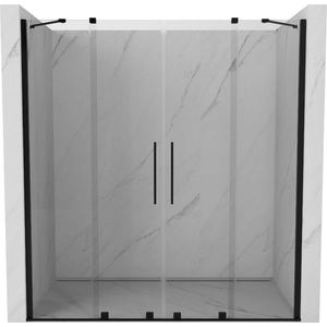 MEXEN/S - Velar Duo posuvné sprchové dvere 170, transparent, czarne 871-170-000-02-70 vyobraziť