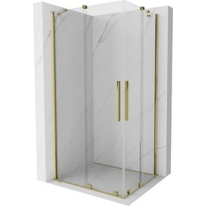 MEXEN/S - Velar Duo štvorcový sprchovací kút 90 x 80, transparent, zlatá 871-090-080-02-50 vyobraziť
