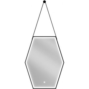 MEXEN - Orlá zrkadlo s osvetlením 60 x 80 cm, LED 6000K, čierny rám 9815-060-080-611-70 vyobraziť