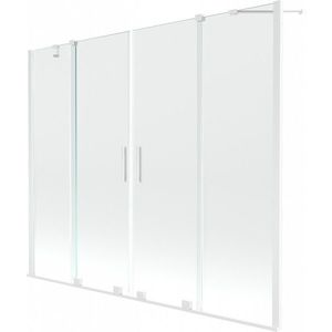 MEXEN/S - Velar Duo vaňová zástena posuvná 190 x 150 cm, transparent, biela 896-190-000-02-20 vyobraziť