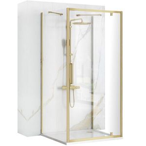 REA/S - Rohový sprchovací kút RAPID SWING Brush Gold Dvere: 90 x Sprchová zástena: 80 KPL-02520 vyobraziť