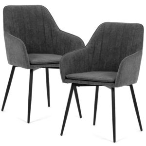 Súprava jedálenských polstrovaných stoličiek 2 ks, sivá, 53 x 80 x 62 cm vyobraziť