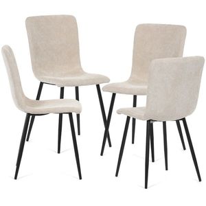 Súprava jedálenských polstrovaných stoličiek 4 ks, biela, 42 x 88 x 52 cm vyobraziť