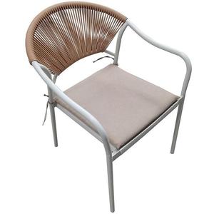 Záhradná stolička Bistro biela/béžová vyobraziť