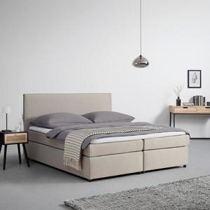 Boxpringová posteľ s toperom, 180x200 Cm, Béžová vyobraziť