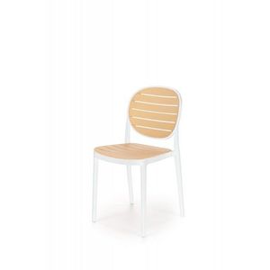 Stohovateľná stolička K529 Halmar Biela / prírodná vyobraziť
