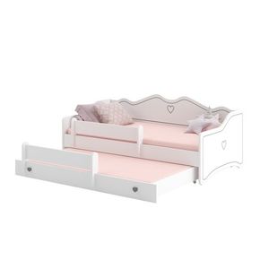 ArtAdrk Detská posteľ s prístelkou EMKA II | biela/sivá vyobraziť