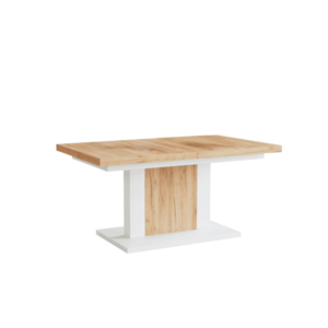 Jedálenský/konferenčný rozkladací stôl, dub craft zlatý/biela, 120-180x70 cm, OLION vyobraziť