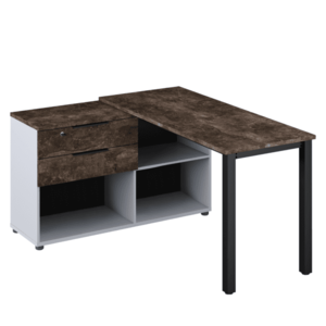 Rohový PC stôl, sivá/betón tmavý, KLAUDIUS TYP 8 vyobraziť