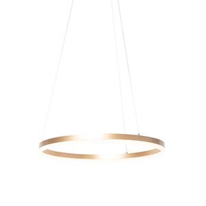 Dizajnové závesné svietidlo zlaté 60 cm vrátane LED 3 stupne stmievateľné - Anello vyobraziť
