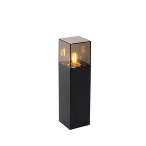 Stojanové vonkajšie svietidlo čierne s dymovým tienidlom 30 cm - Dánsko vyobraziť