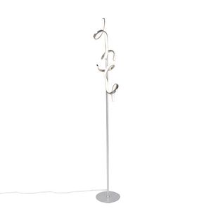 Dizajnová stojaca lampa strieborná vrátane LED a stmievača - Krisscross vyobraziť