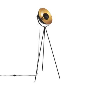 Stojacia lampa čierna so zlatým nastaviteľným statívom 42 cm - Magnax vyobraziť